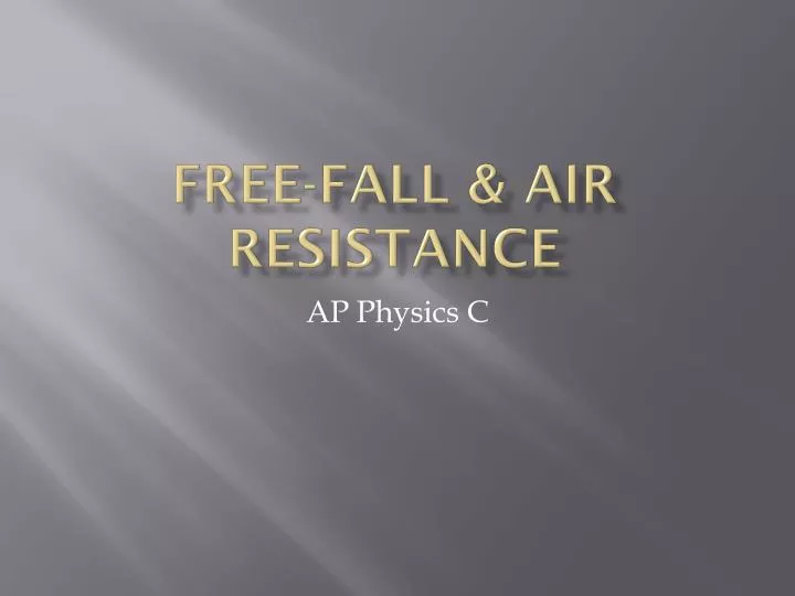 free fall air resistance
