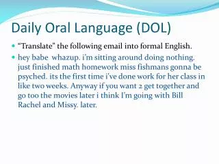 Daily Oral Language (DOL)