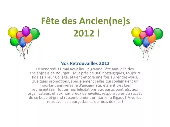 f te des ancien ne s 2012