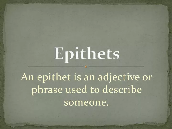 epithets