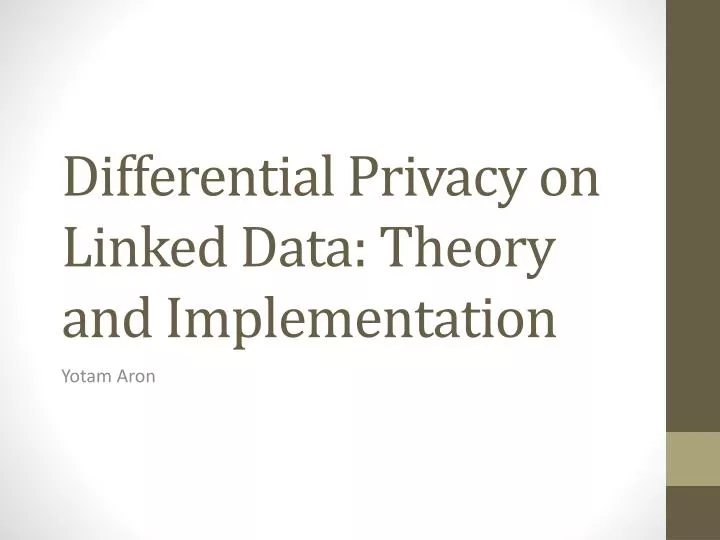 differential privacy on linked data theory and implementation