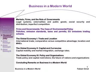 Business in a Modern World