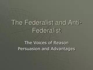 the federalist and anti federalist