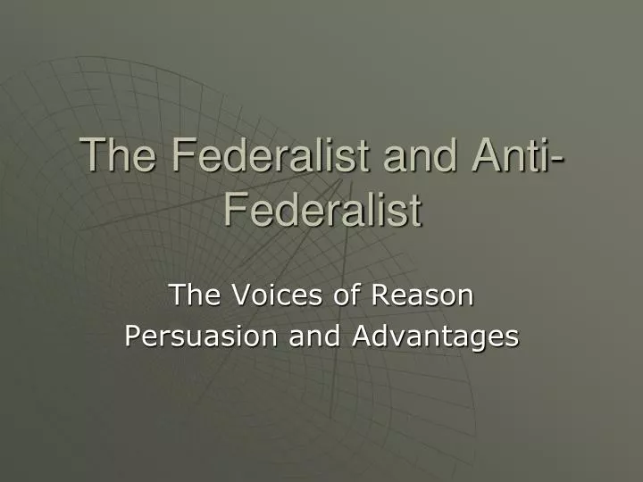 the federalist and anti federalist