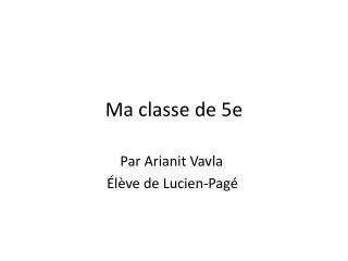 ma classe de 5e
