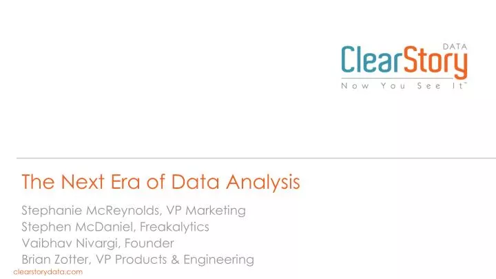 the next era of data analysis