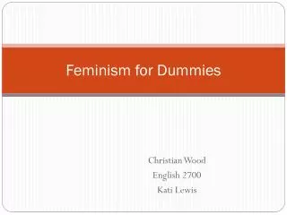 Feminism for Dummies