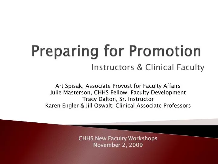 preparing for promotion