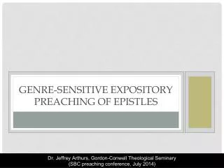 Genre-sensitive expository preaching of epistles