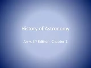 History of Astronomy