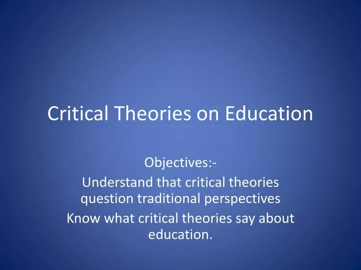 critical theories on education