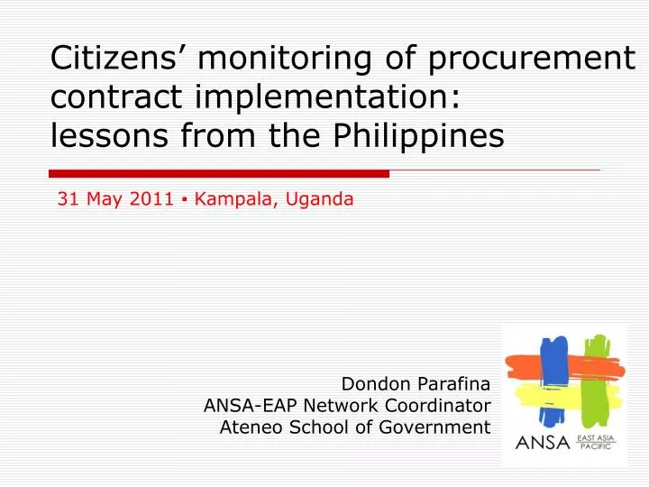 citizens monitoring of procurement contract implementation lessons from the philippines