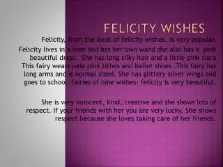 Felicity Wishes