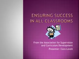 Ensuring Success in All classrooms
