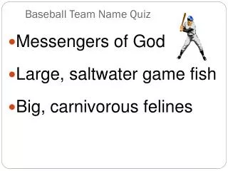 Baseball Team Name Quiz