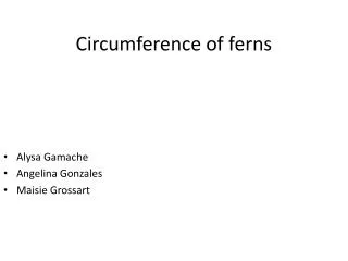 Circumference of ferns