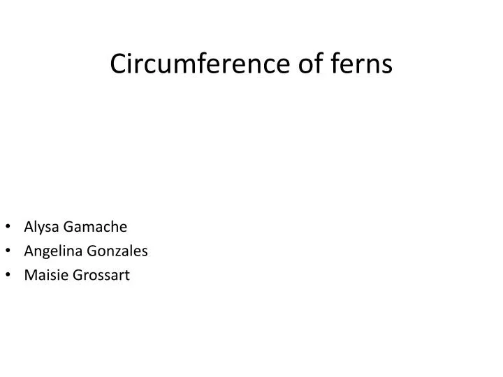 circumference of ferns