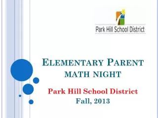 Elementary Parent math night