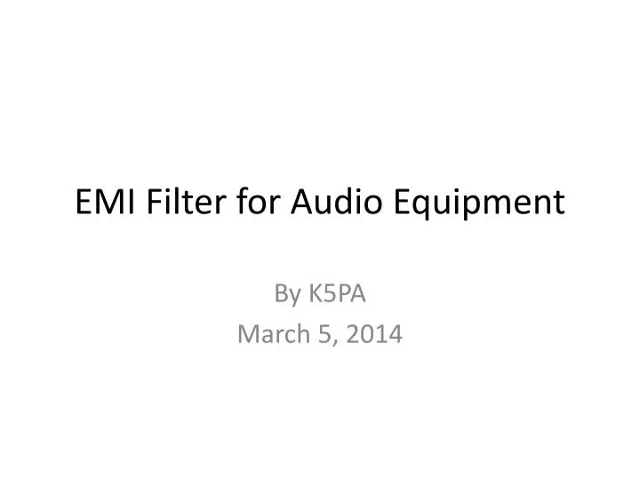 emi filter for audio equipment
