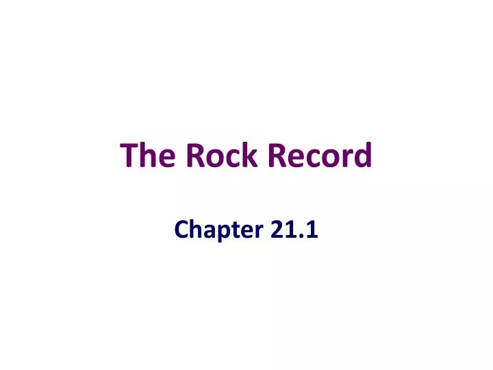 the rock record