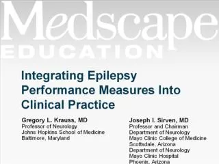 Integrating Epilepsy Performance Measures Into Clinical Practice