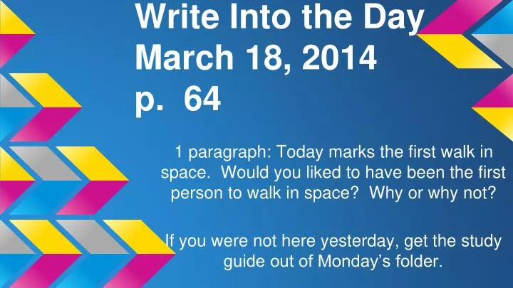 write into the day march 18 2014 p 64