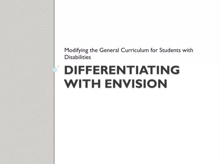 differentiating with envision