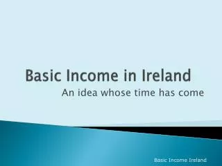 Basic Income in Ireland