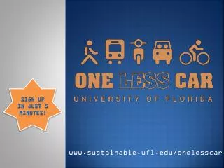 sustainable.ufl/onelesscar