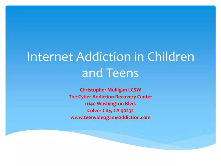 internet addiction in children and teens