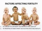 FACTORS AFFECTING FERTILITY - slide 1