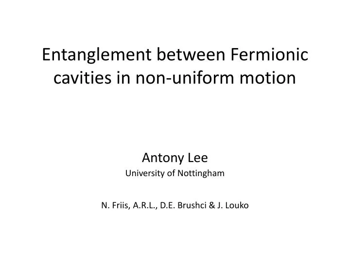 entanglement between fermionic cavities in non uniform motion