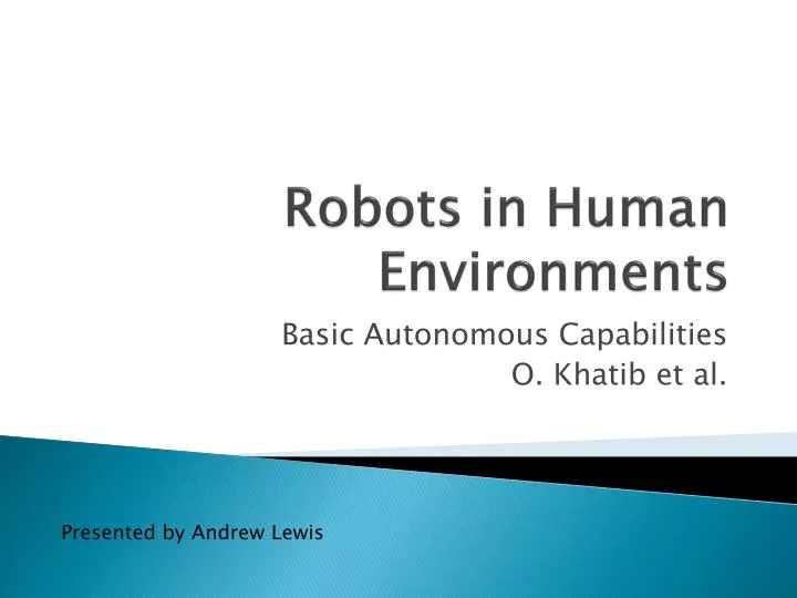robots in human environments
