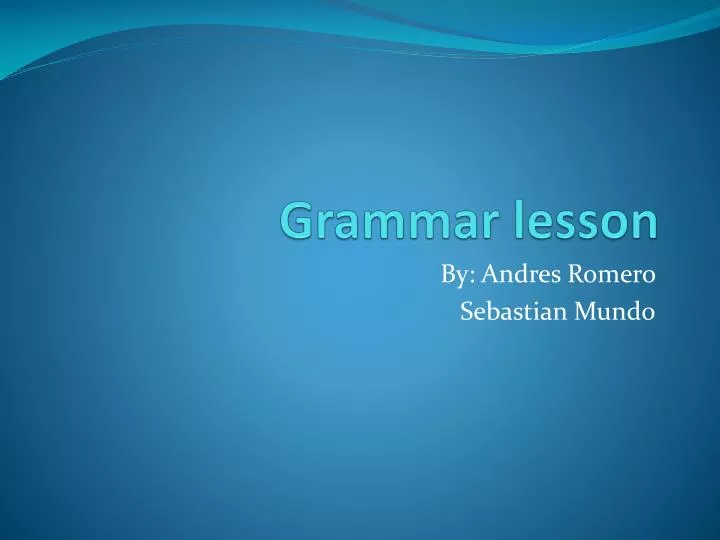 grammar lesson