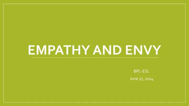 empathy and envy