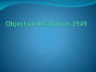 Objective Resolution 1949