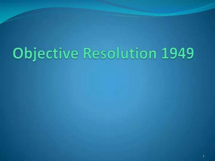 objective resolution 1949
