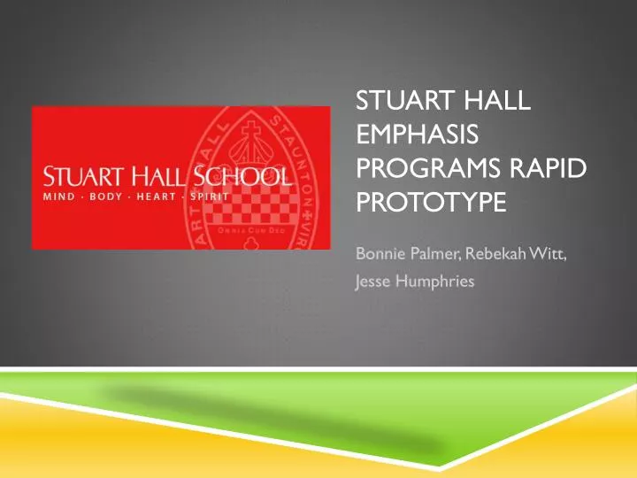 stuart hall emphasis programs rapid prototype