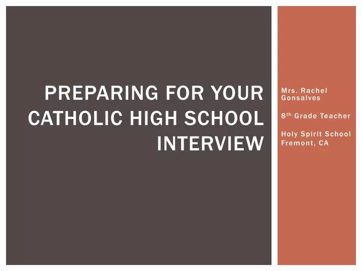 preparing for your catholic high school interview