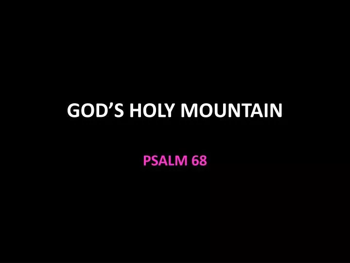 god s holy mountain