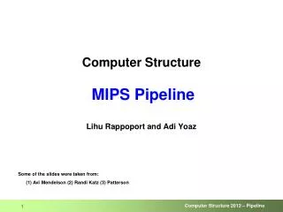 Computer Structure MIPS Pipeline