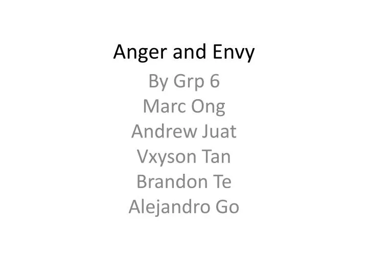 anger and envy