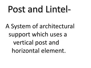 Post and Lintel-