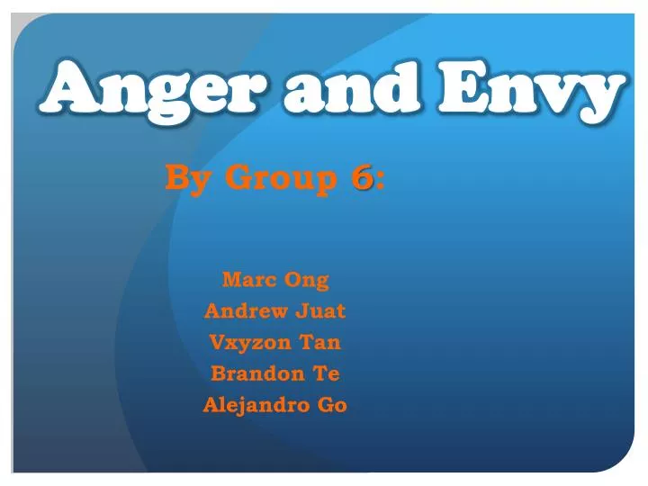 anger and envy