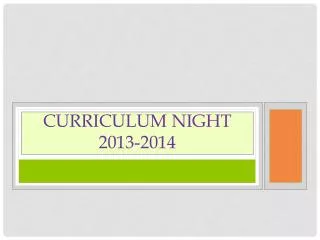 Curriculum Night 2013-2014