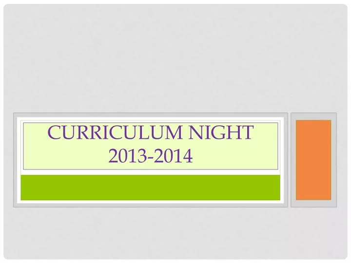 curriculum night 2013 2014