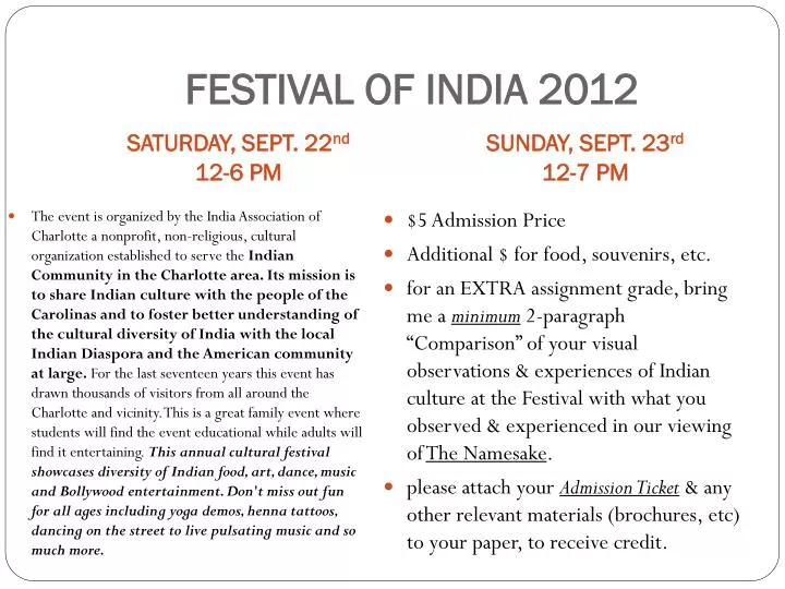 festival of india 2012