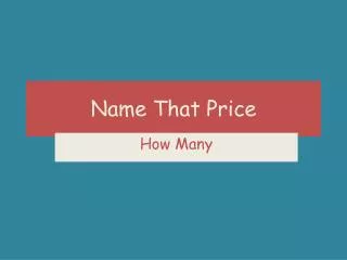 Name That Price