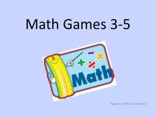 Math Games 3-5
