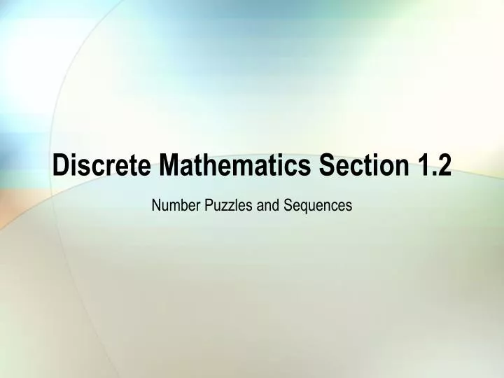 discrete mathematics section 1 2